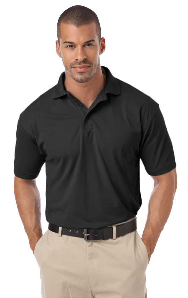 MENS IL-50 POLO NO POCKET  -  BLACK 5 EXTRA LARGE SOLID