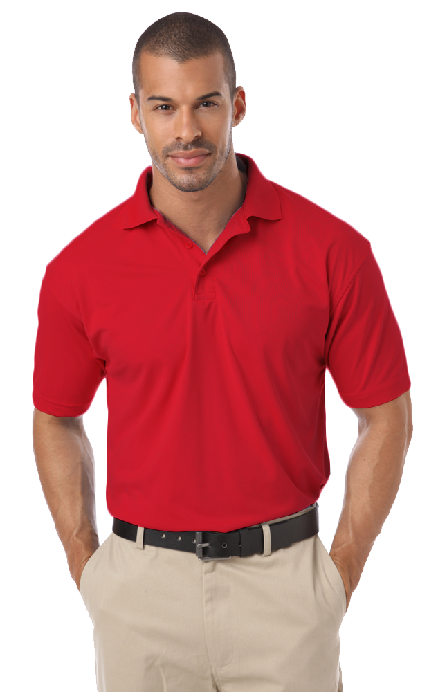 MENS IL-50 POLO NO POCKET  -  RED SMALL SOLID