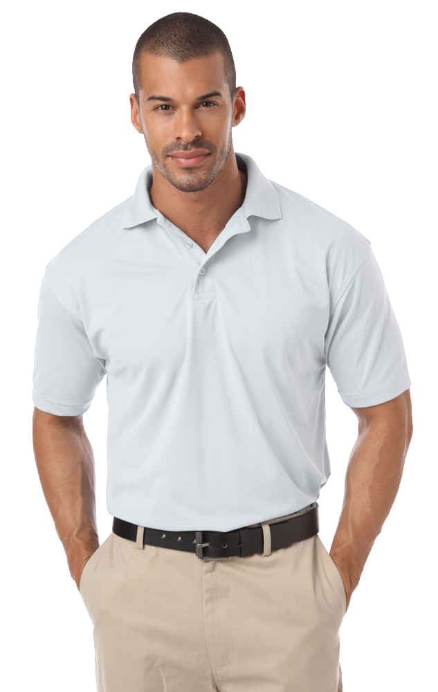 MENS IL-50 POLO NO POCKET  -  WHITE SMALL SOLID