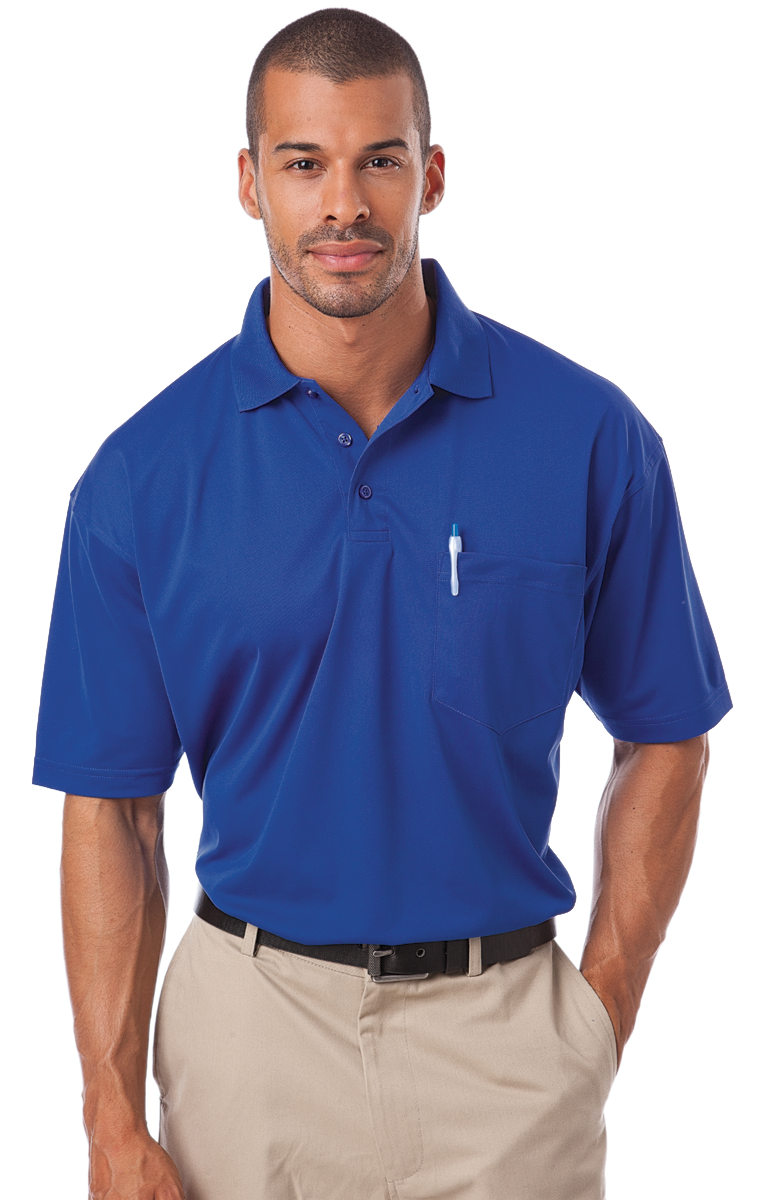 ADULT IL-50 POCKETED POLO  -  ROYAL SMALL SOLID