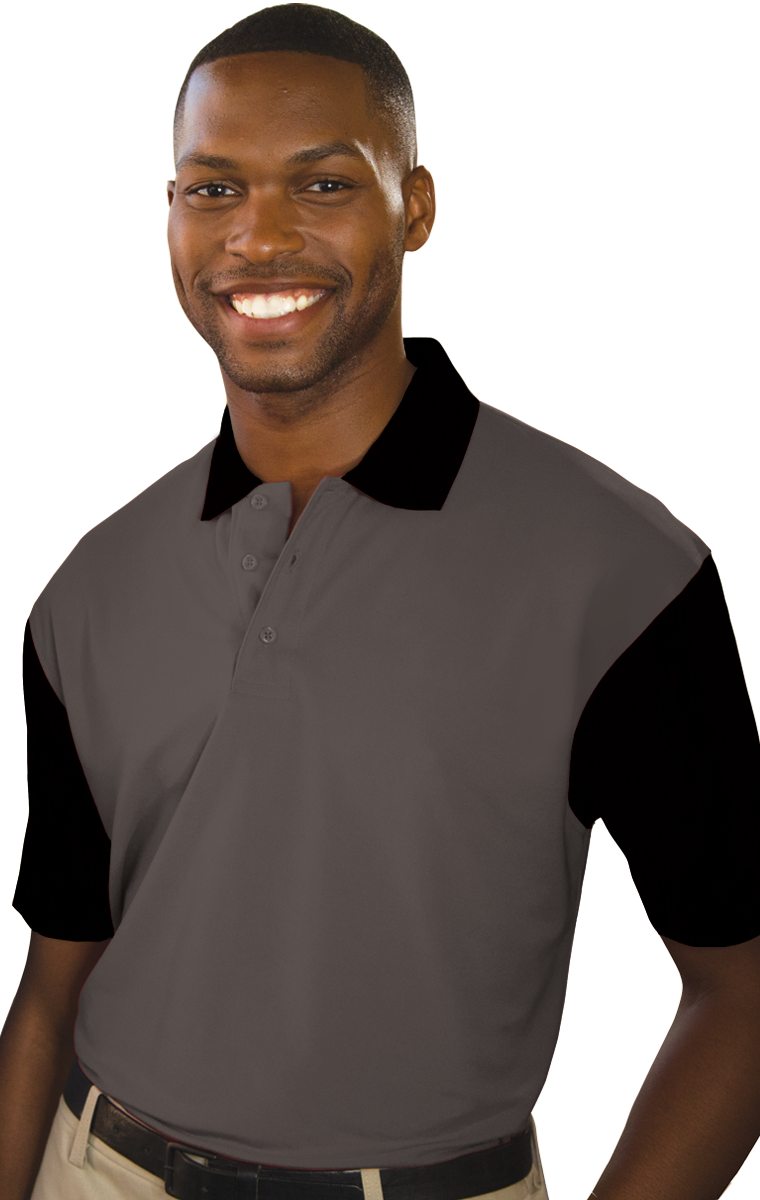 MENS IL-50 COLOR BLOCK POLO  -  GRAPHITE SMALL SOLID