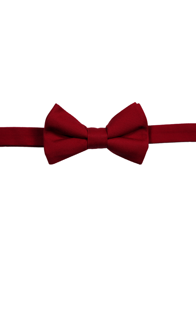 MENS TEFLON TREATED BOW TIE  -  BURGUNDY ONE SIZE TIE SOLID