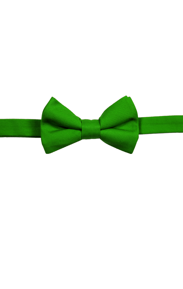 MENS TEFLON TREATED BOW TIE  -  KELLY ONE SIZE TIE SOLID