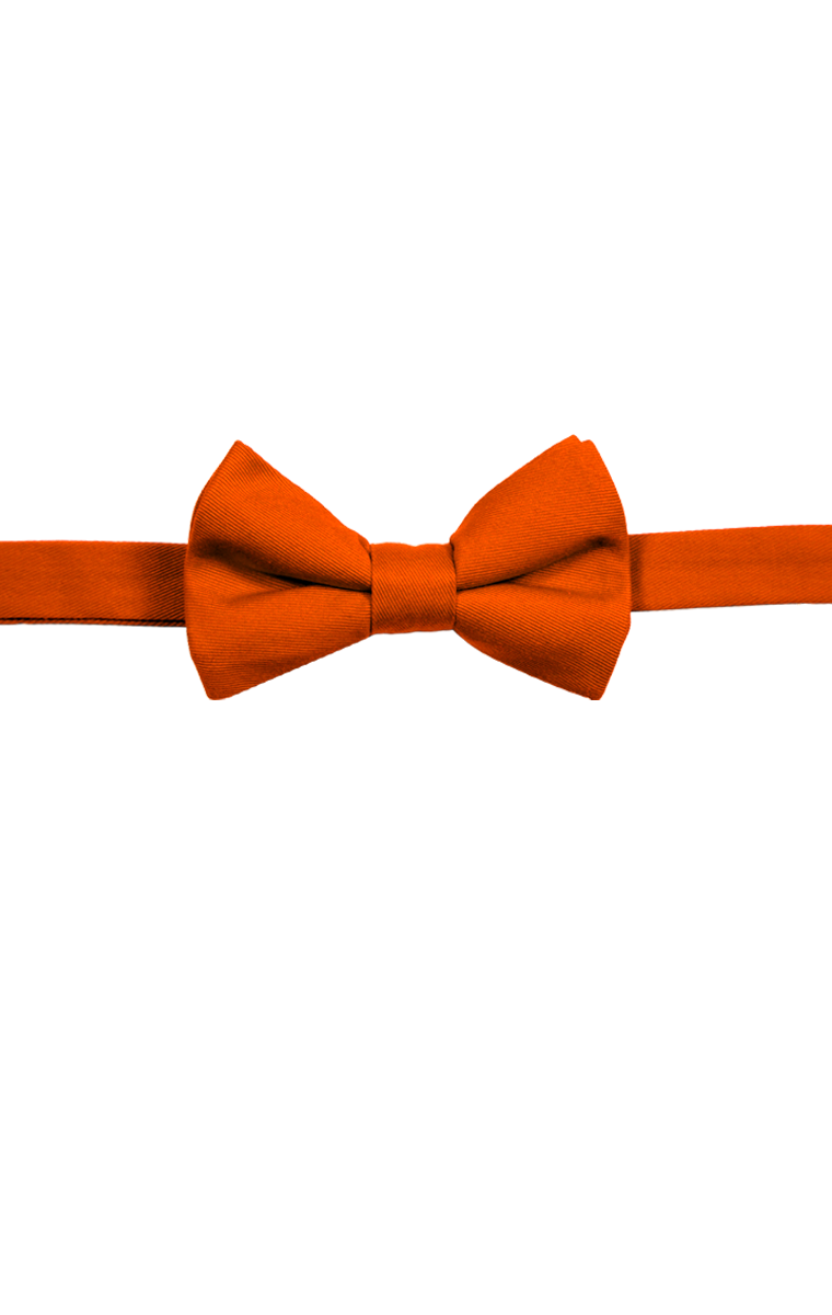 MENS TEFLON TREATED BOW TIE  -  ORANGE ONE SIZE TIE SOLID