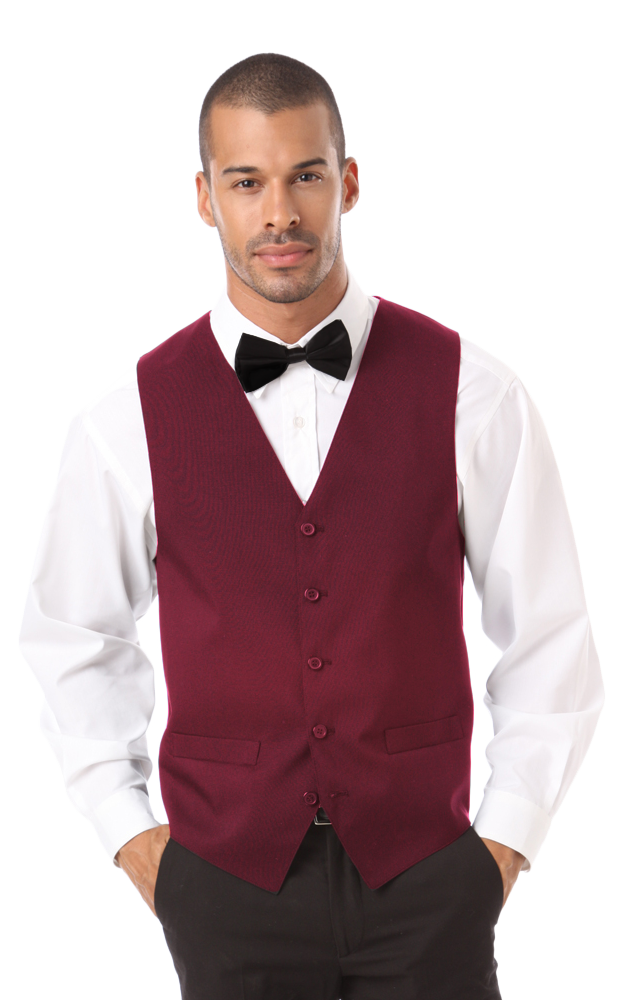 MENS TEFLON TWILL VEST  -  BURGUNDY 2 EXTRA LARGE SOLID