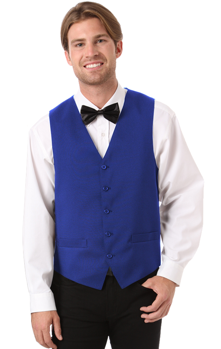 MENS TEFLON TWILL VEST  -  ROYAL 2 EXTRA LARGE SOLID