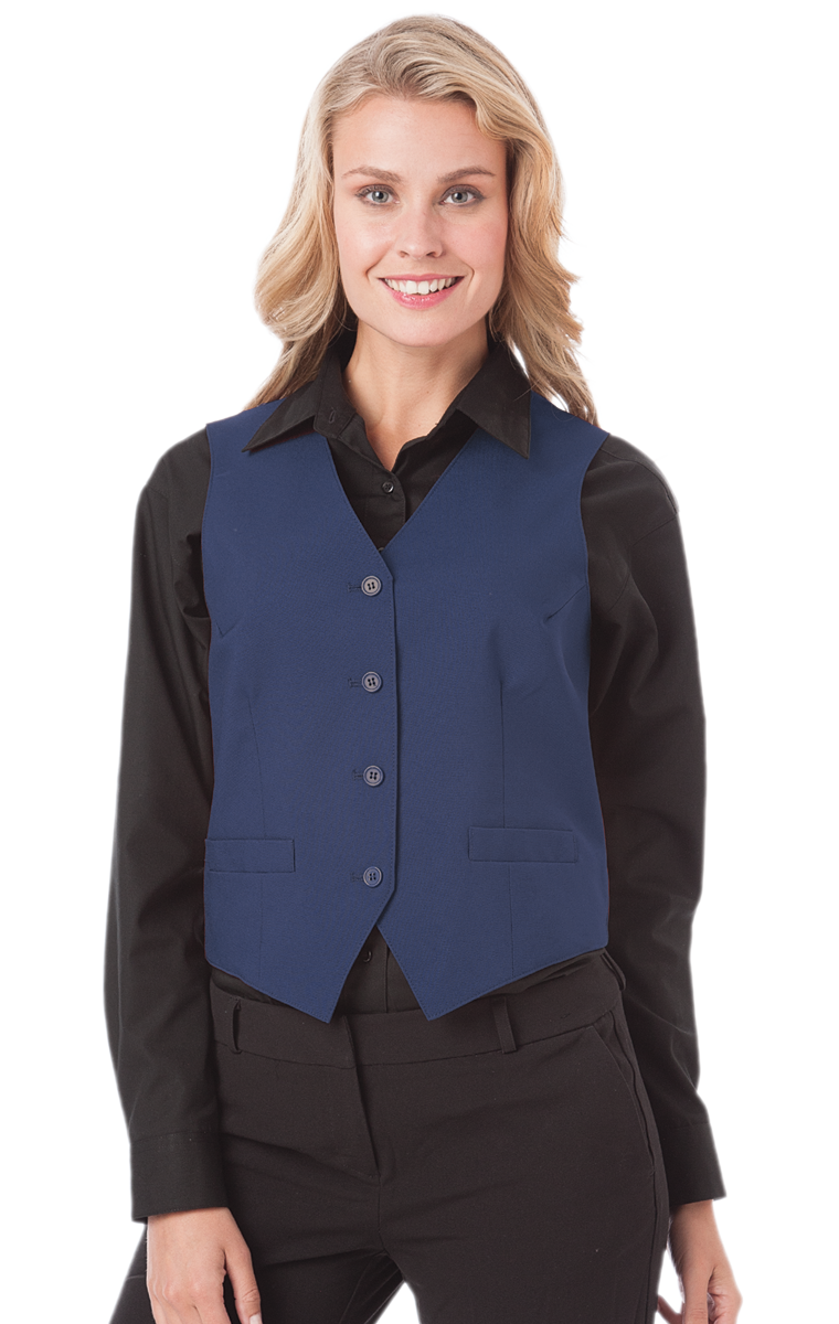 LADIES TEFLON TWILL VEST  -  NAVY 2 EXTRA LARGE SOLID