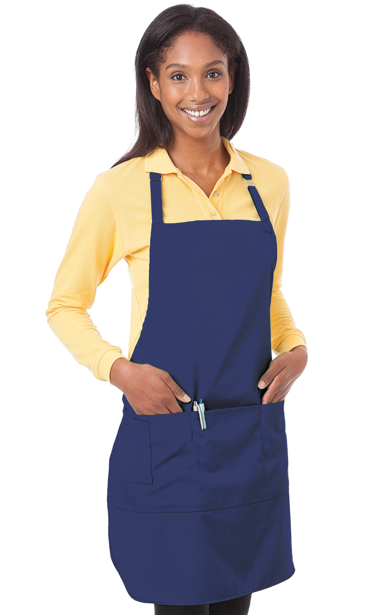 BIB APRON TEFLON  -  NAVY ONE SIZE WAIST SOLID