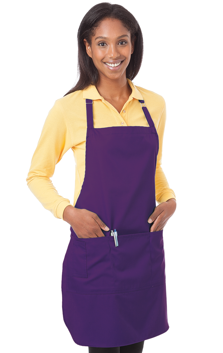 BIB APRON TEFLON  -  PURPLE ONE SIZE WAIST SOLID