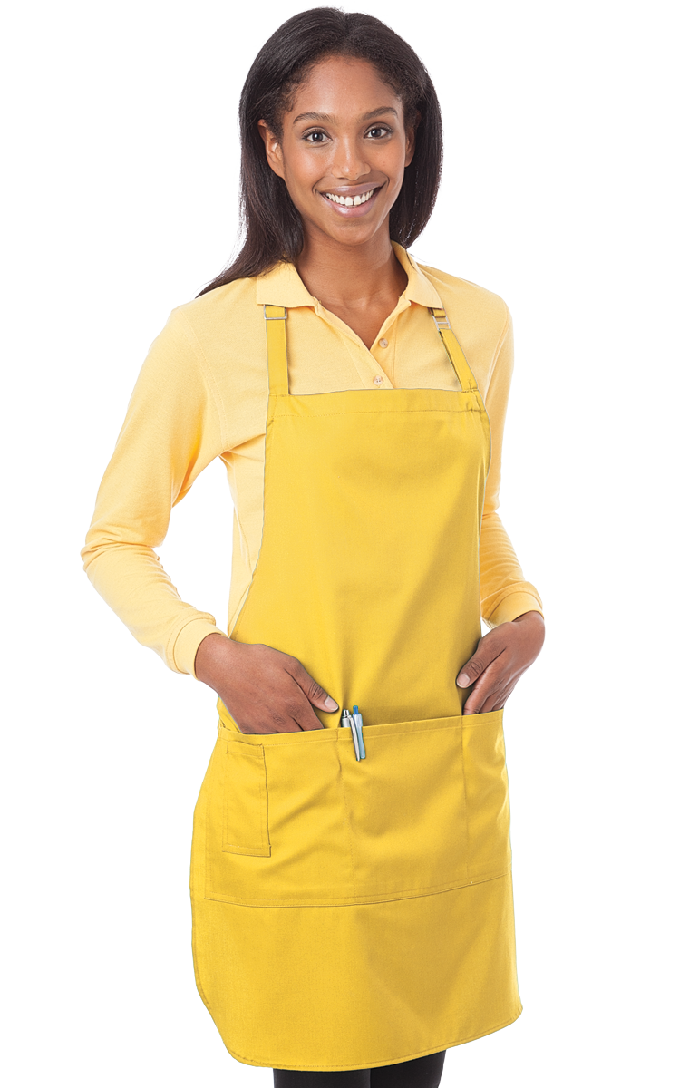 BIB APRON TEFLON  -  YELLOW ONE SIZE WAIST SOLID