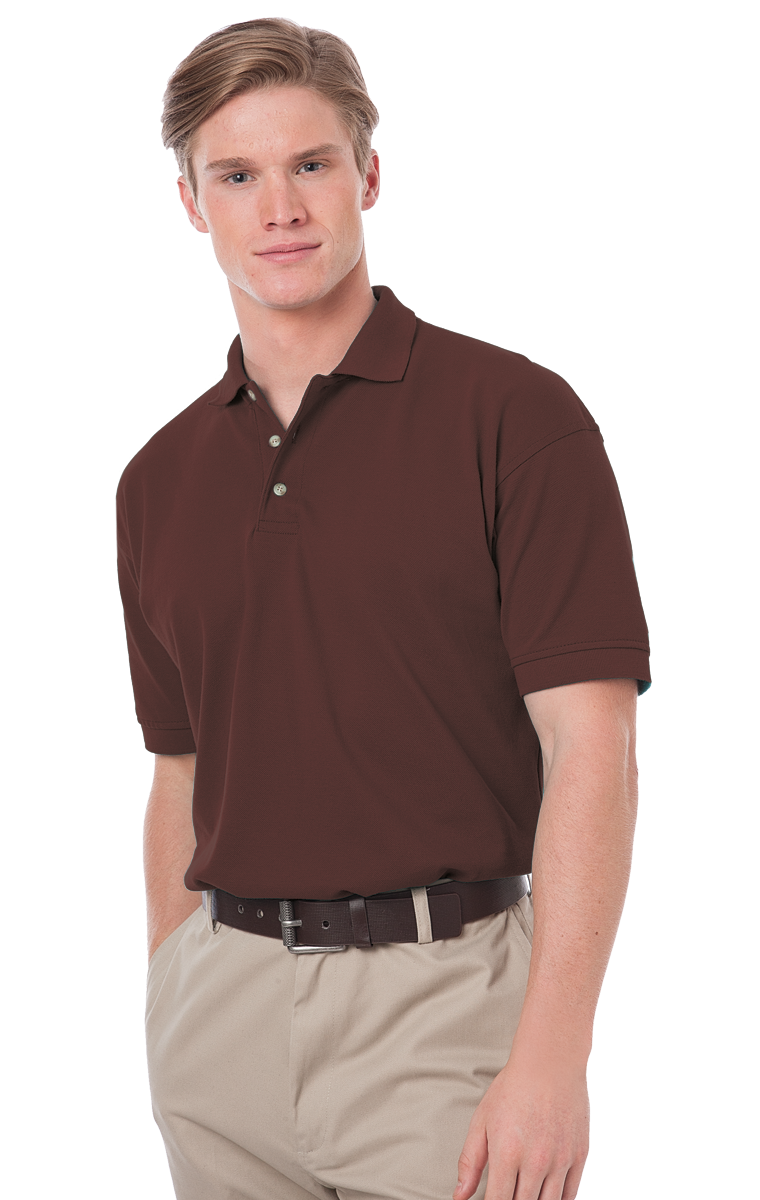 MENS SHORT SLEEVE 100% COTTON PIQUE POLO  -  CHOCOLATE 2 EXTRA LARGE SOLID