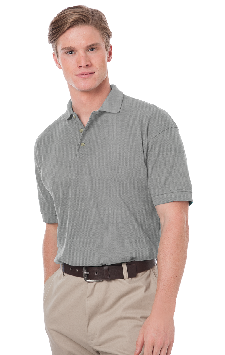 MENS SHORT SLEEVE 100% COTTON PIQUE POLO  -  GREY 2 EXTRA LARGE SOLID