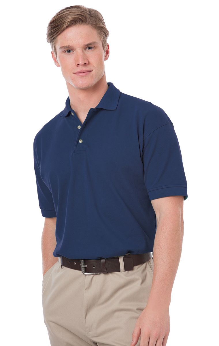 MENS SHORT SLEEVE 100% COTTON PIQUE POLO  -  NAVY 2 EXTRA LARGE SOLID