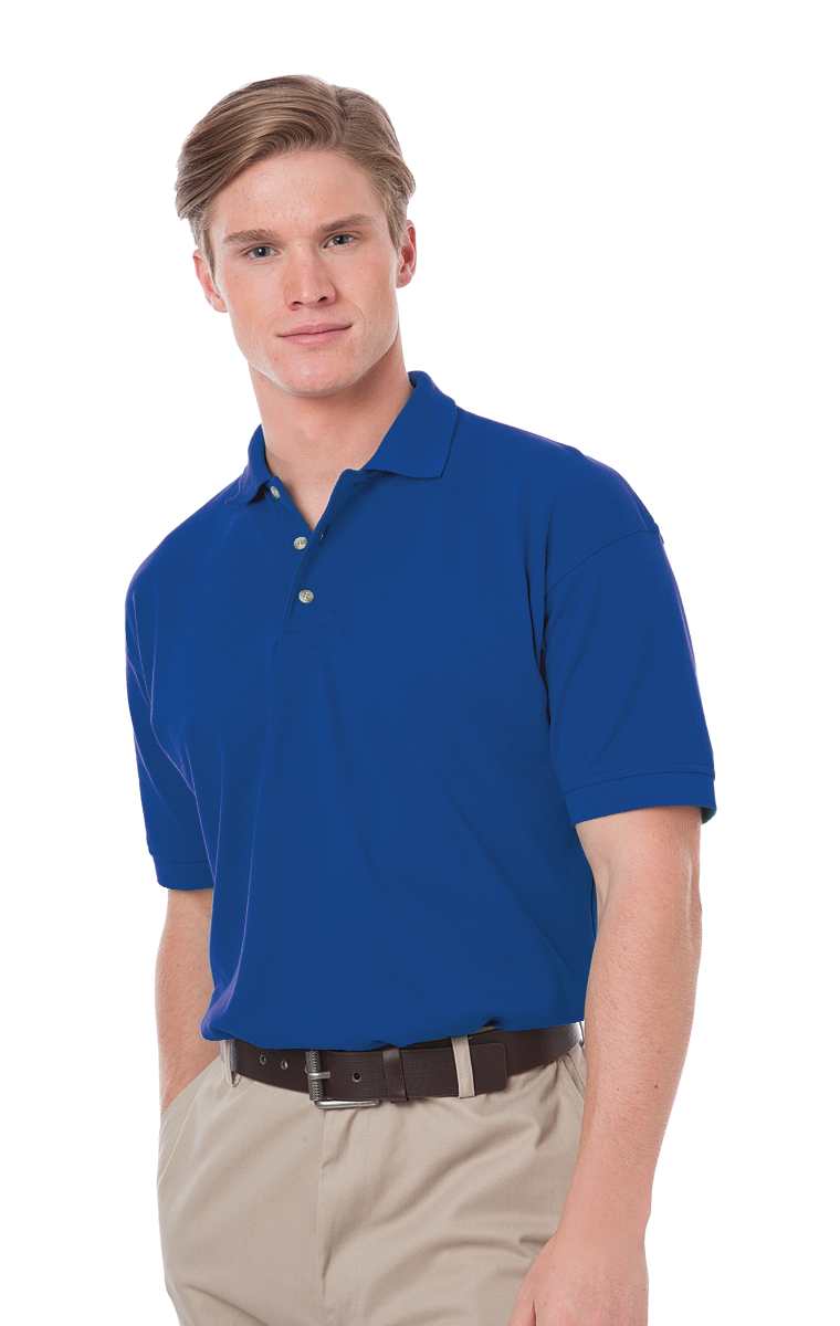 MENS SHORT SLEEVE 100% COTTON PIQUE POLO  -  ROYAL 2 EXTRA LARGE SOLID