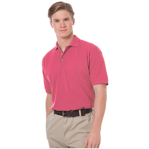 MENS SHORT SLEEVE 100% COTTON PIQUE POLO  -  SANGRIA 2 EXTRA LARGE SOLID