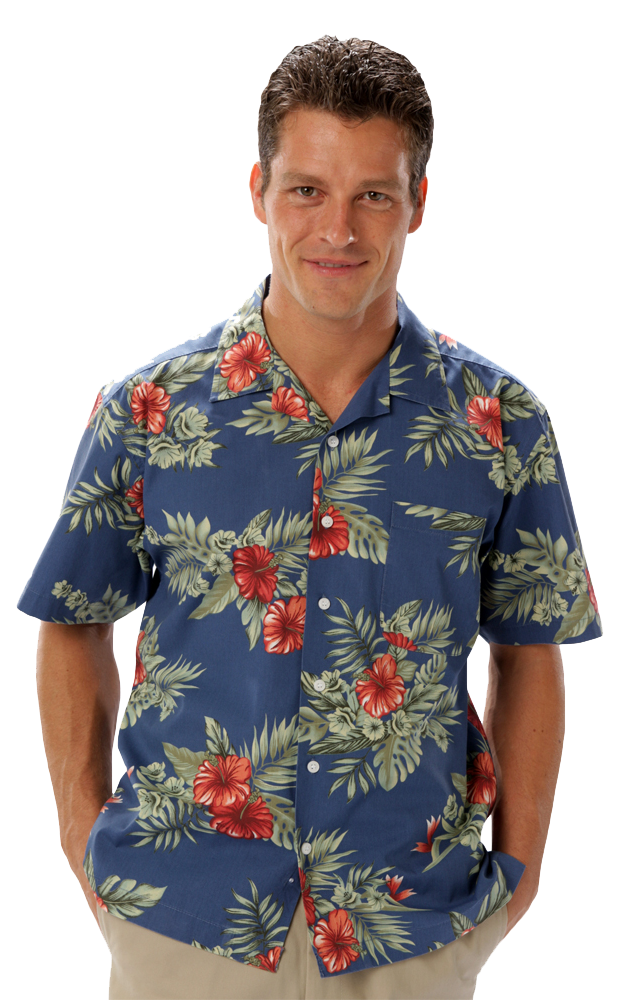 UNISEX TROPICAL PRINT CAMPSHIRT  -  FLORAL PRINT 3 EXTRA LARGE PRINT