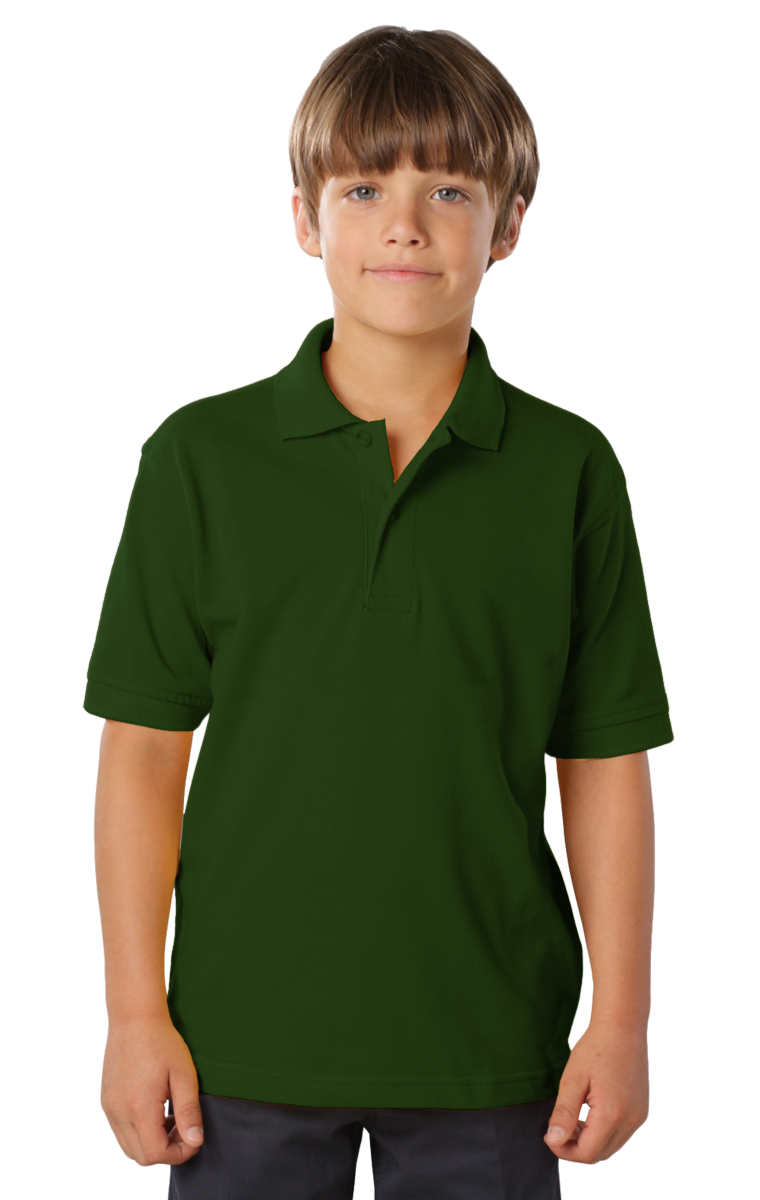 YOUTH SOFT TOUCH PIQUE POLO  -  HUNTER LARGE SOLID