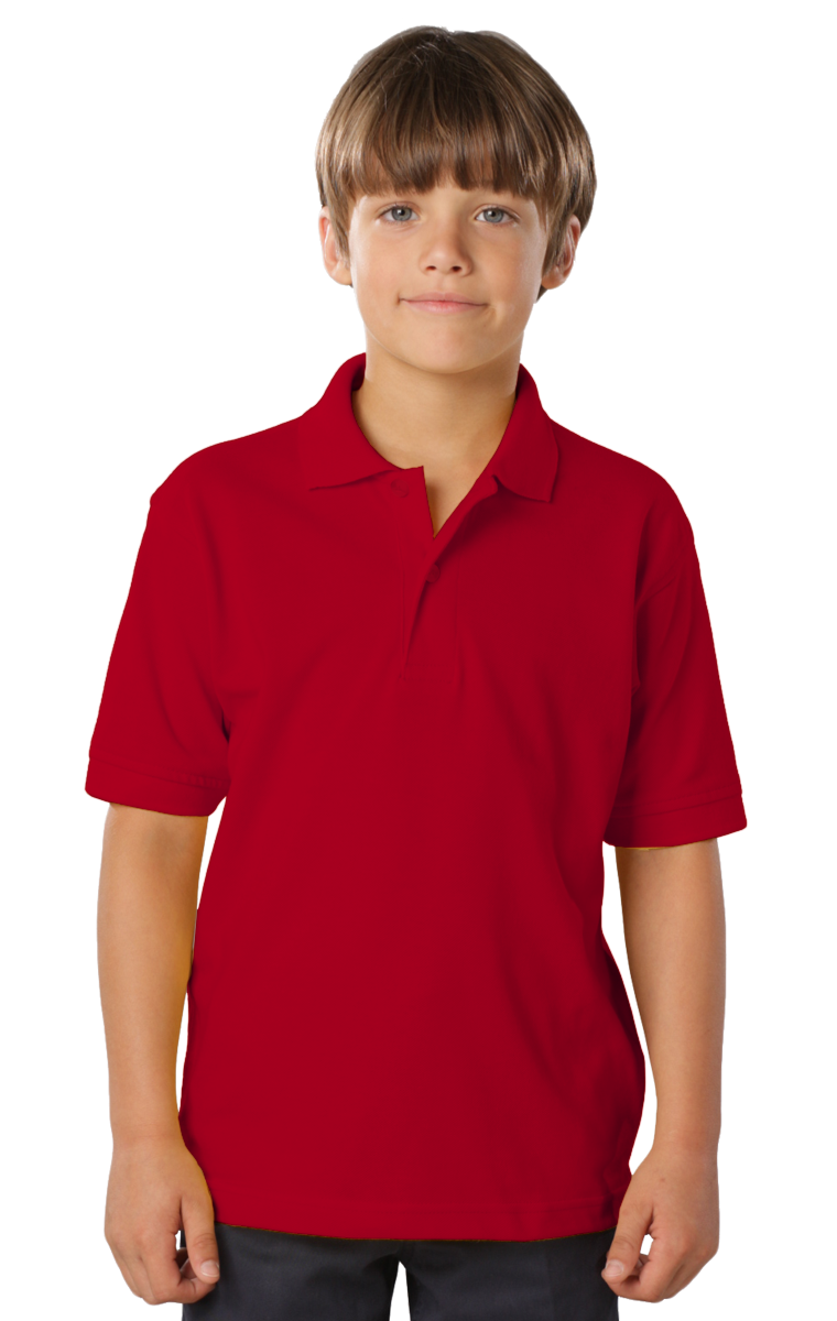 YOUTH SOFT TOUCH PIQUE POLO  -  RED LARGE SOLID