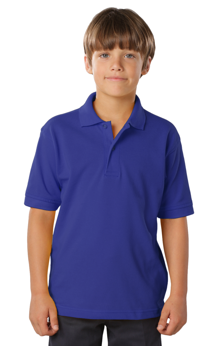 YOUTH SOFT TOUCH PIQUE POLO  -  ROYAL LARGE SOLID