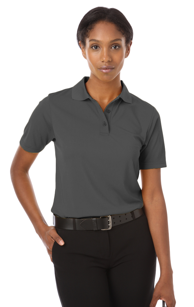 LADIES IL-50 POLO NO POCKET  -  GRAPHITE SMALL SOLID