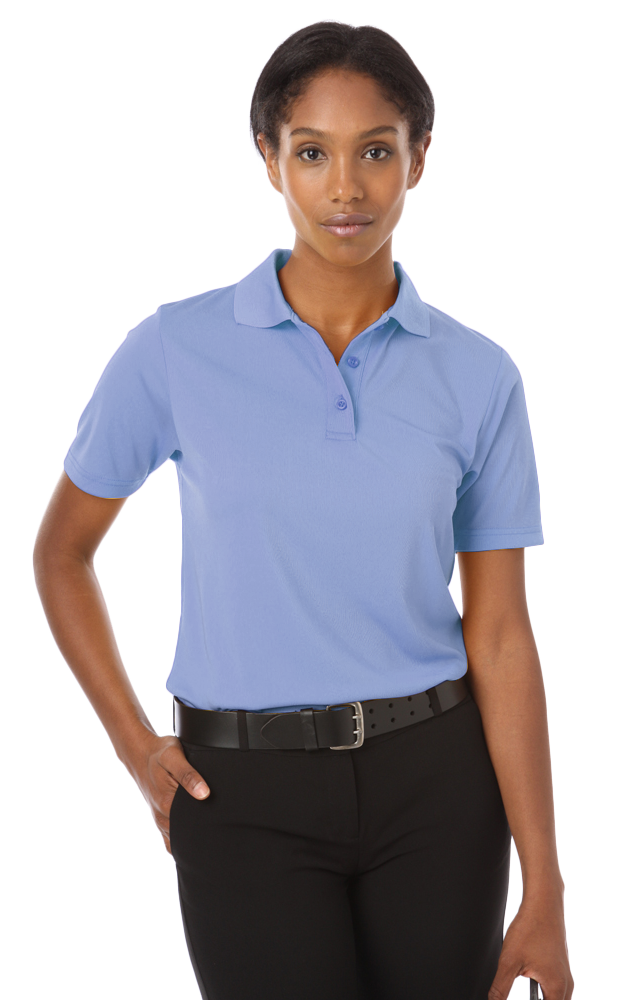 LADIES IL-50 POLO NO POCKET  -  LIGHT BLUE SMALL SOLID