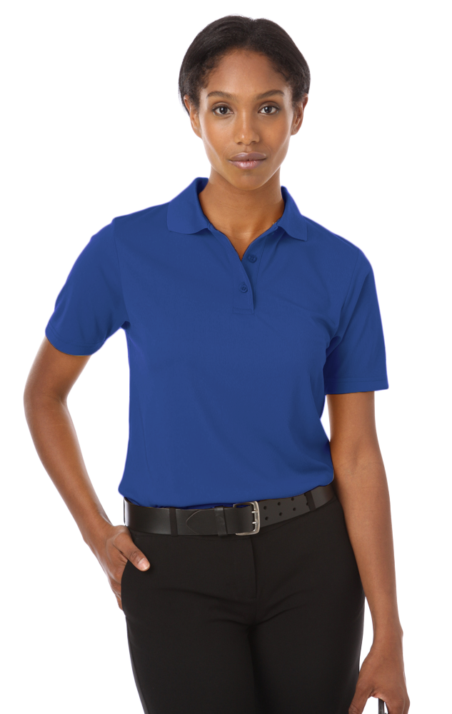 LADIES IL-50 POLO NO POCKET  -  ROYAL SMALL SOLID