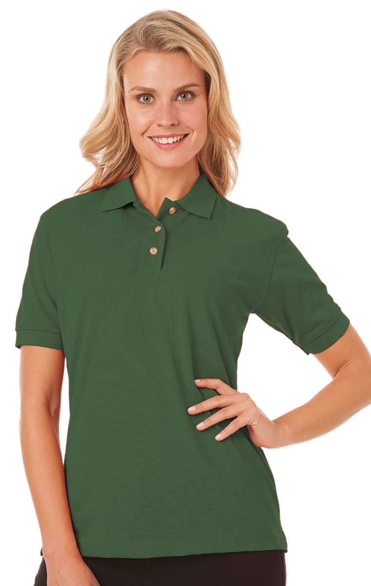 LADIES SHORT SLEEVE SUPERBLEND PIQUE  -  HUNTER EXTRA SMALL SOLID