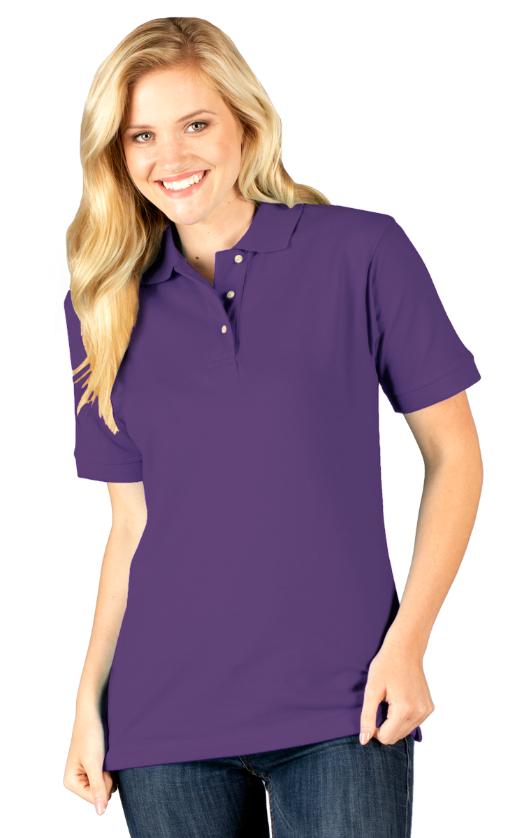 LADIES SHORT SLEEVE SUPERBLEND PIQUE  -  PURPLE EXTRA SMALL SOLID