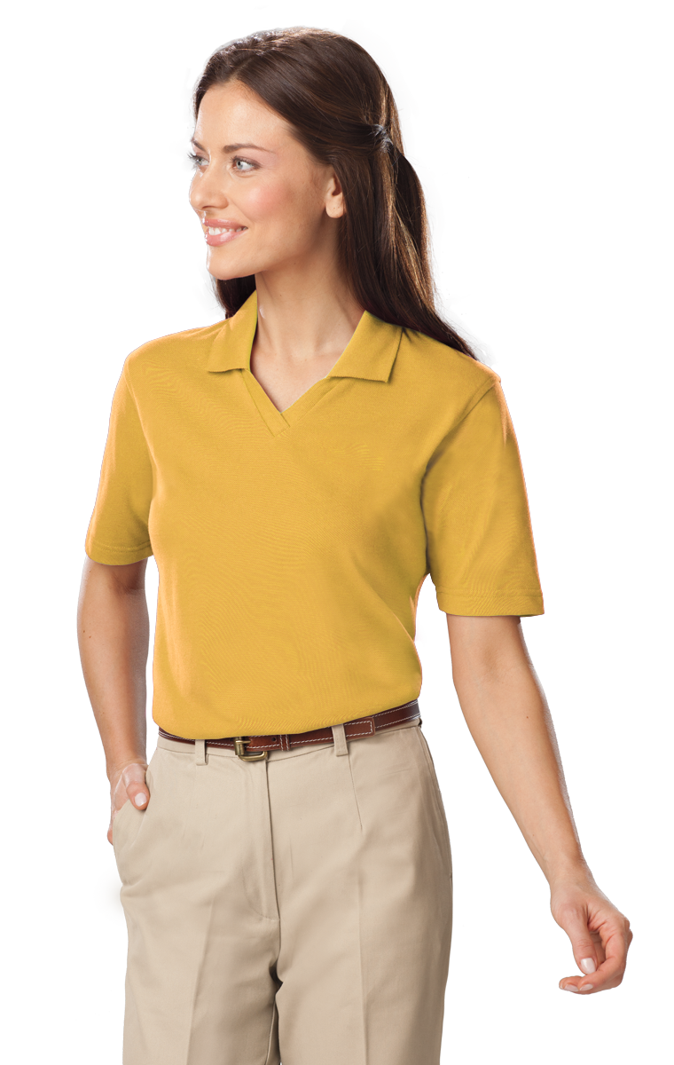 LADIES SHORT SLEEVE V-NECK  -  MAIZE 2 EXTRA LARGE SOLID