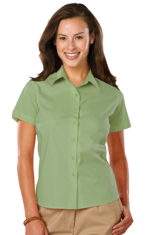 LADIES EASY CARE STRETCH SS POPLIN ### - CACTUS 2 EXTRA LARGE SOLID