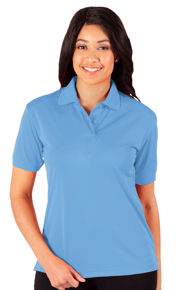 LADIES WICKING SOLID SNAG RESIST POLO   -  LIGHT BLUE 2 EXTRA LARGE SOLID