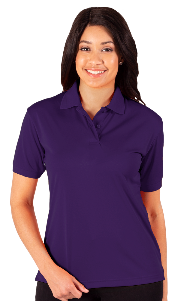 LADIES WICKING SOLID SNAG RESIST POLO   -  PURPLE 2 EXTRA LARGE SOLID