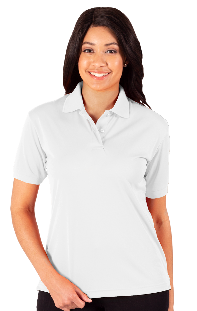 LADIES WICKING SOLID SNAG RESIST POLO   -  WHITE 2 EXTRA LARGE SOLID