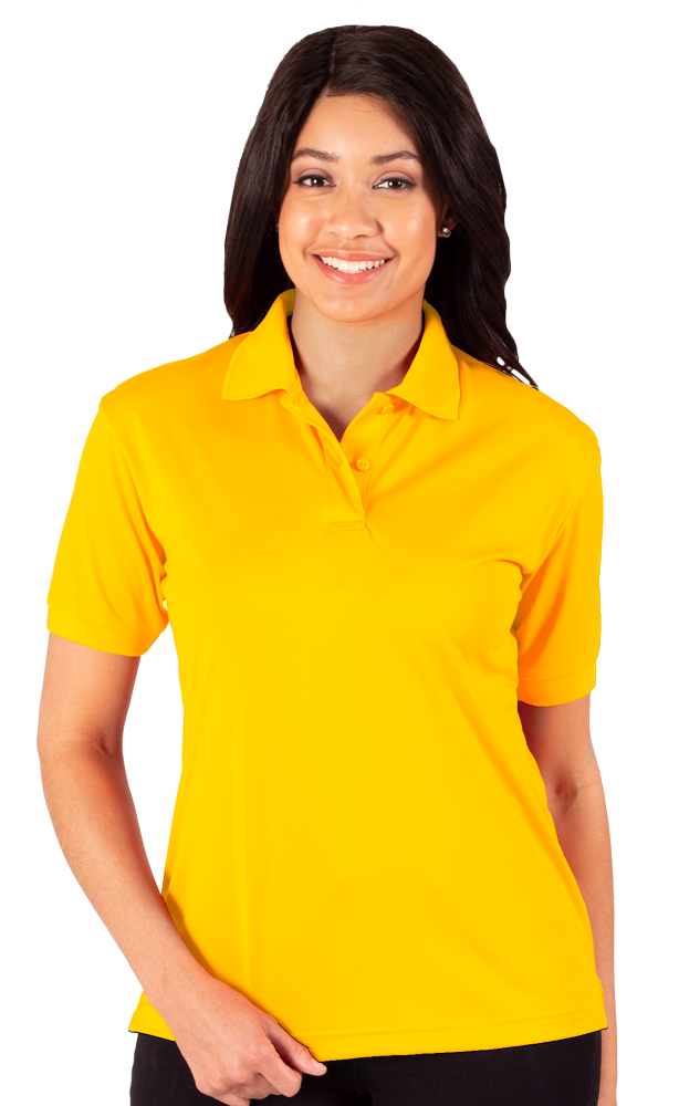 LADIES WICKING SOLID SNAG RESIST POLO   -  YELLOW 2 EXTRA LARGE SOLID