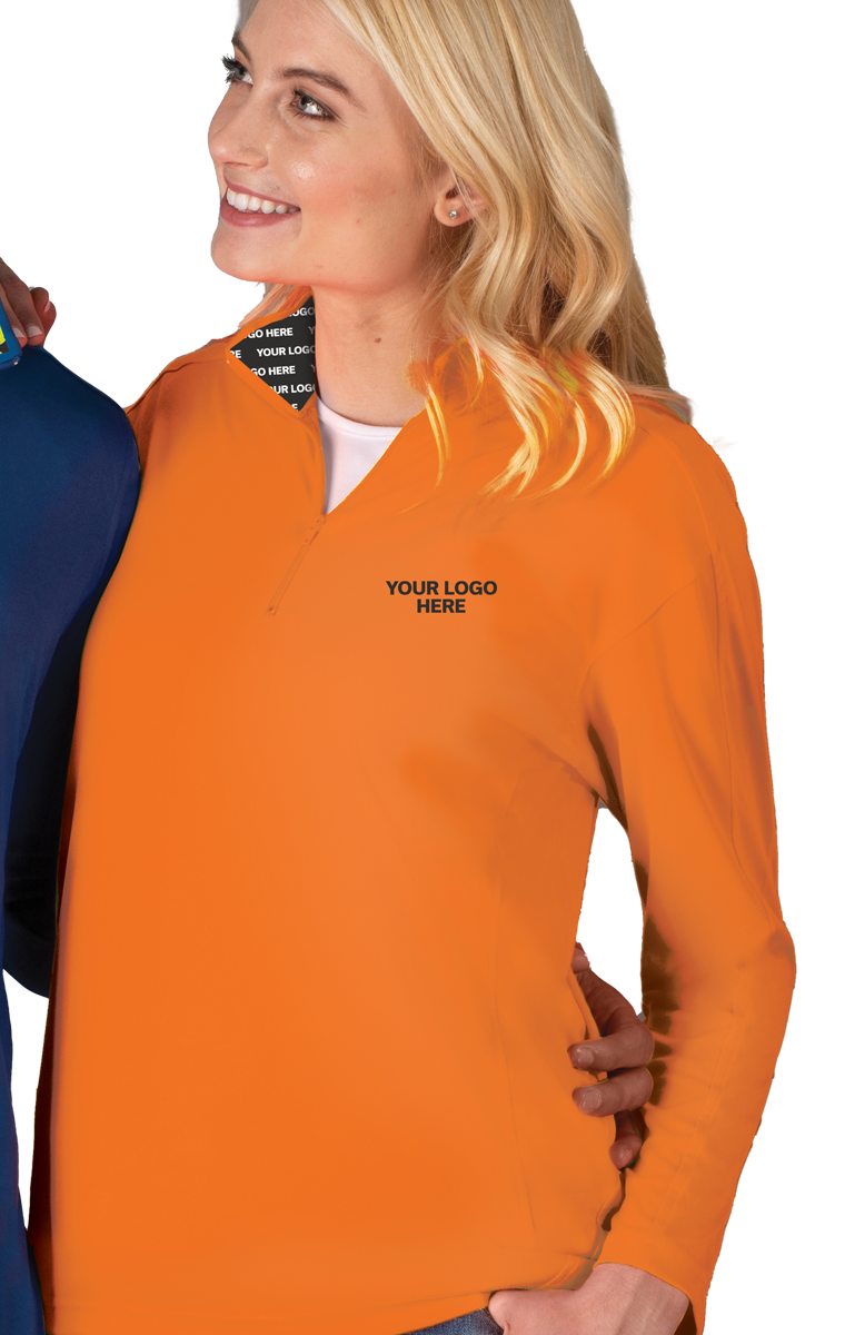 YOUR LOGO HERE ATHLETIC 1/4 SAFETY ORANGE 2 EXTRA LARGE SOLID