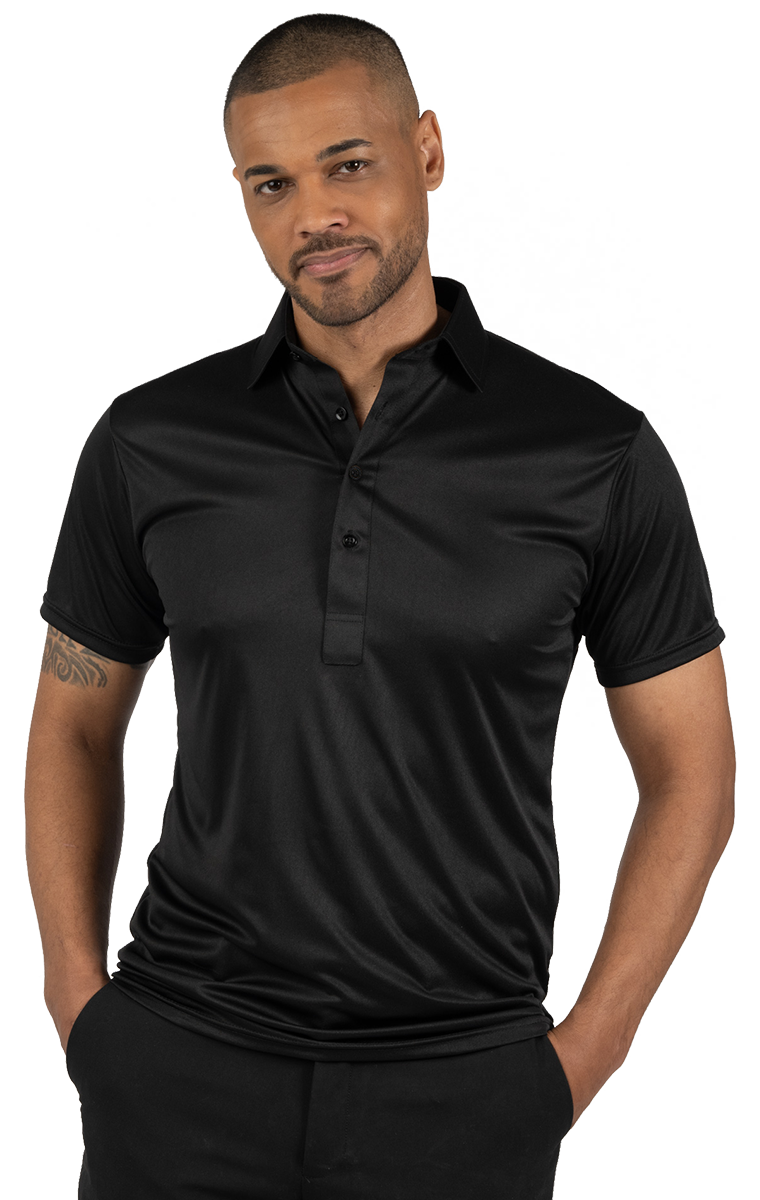 BONDED COLLAR POLO BLACK 2 EXTRA LARGE SOLID