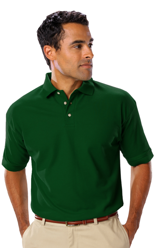 MENS SHORT SLEEVE TEFLON TREATED PIQUES NO POCKET  -  HUNTER EXTRA SMALL SOLID