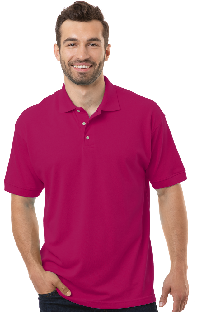 MENS SHORT SLEEVE SUPERBLEND PIQUE NO POCKET  -  BERRY 10 EXTRA LARGE SOLID