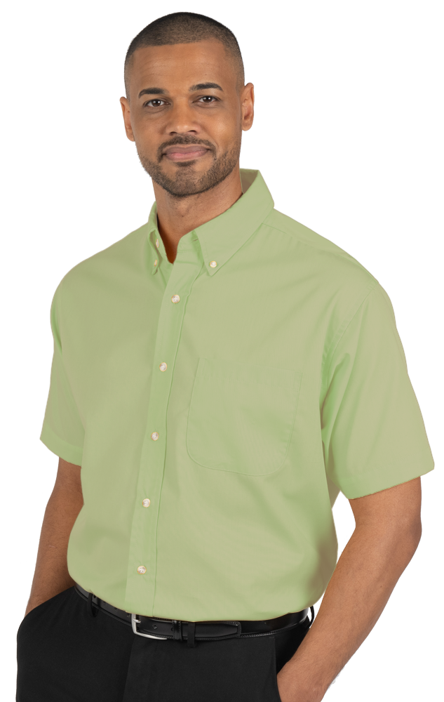 MENS SHORT SLEEVE EASY CARE POPLIN  -  CACTUS 10 EXTRA LARGE SOLID