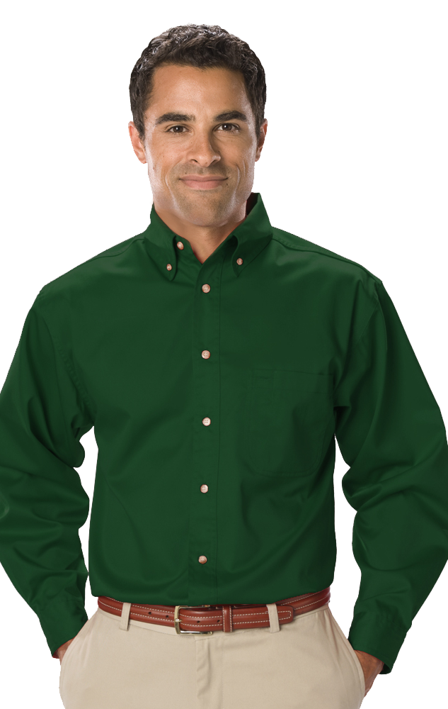 MENS LONG SLEEVE TEFLON TWILL  -  HUNTER EXTRA SMALL SOLID