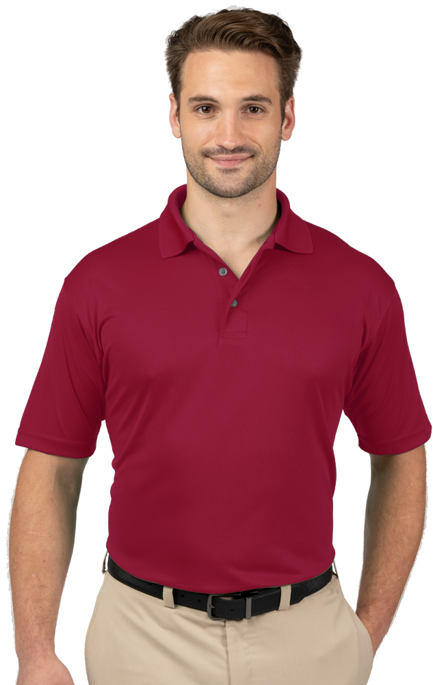 MENS SOLID WICKING POLO  -  BURGUNDY EXTRA SMALL SOLID