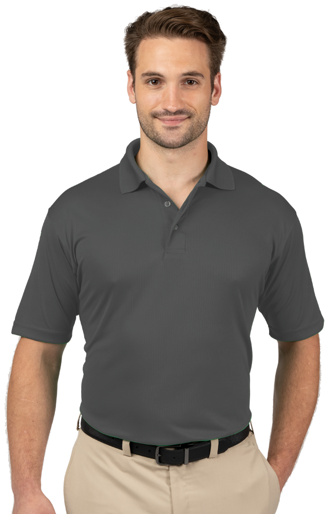 MENS SOLID WICKING POLO  -  GRAPHITE EXTRA SMALL SOLID