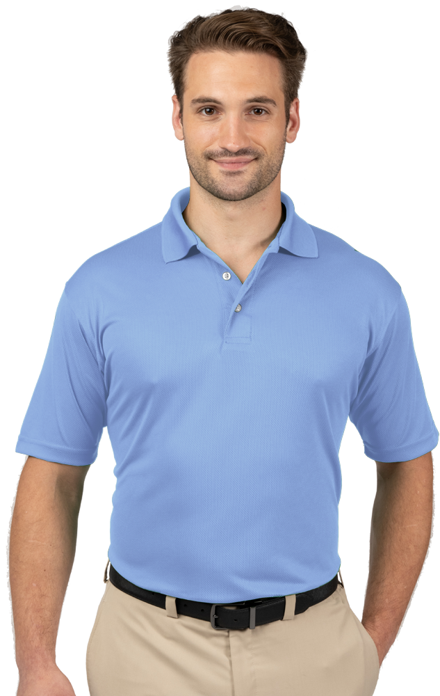 MENS SOLID WICKING POLO  -  LIGHT BLUE EXTRA SMALL SOLID