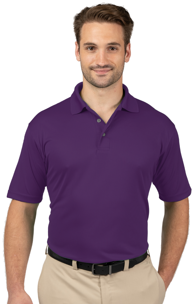 MENS SOLID WICKING POLO  -  PURPLE EXTRA SMALL SOLID