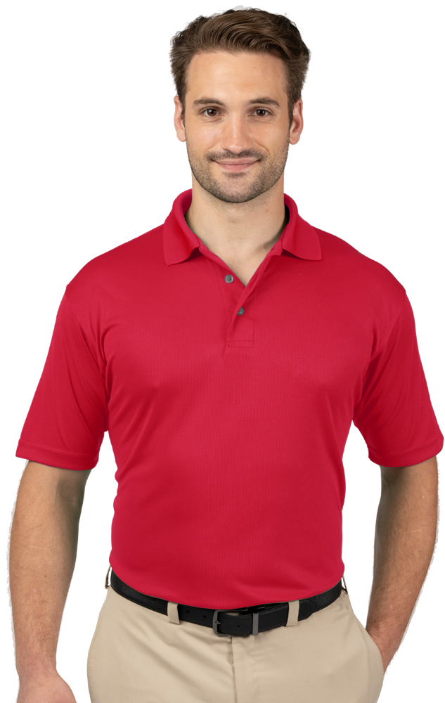 MENS SOLID WICKING POLO  -  RED EXTRA SMALL SOLID