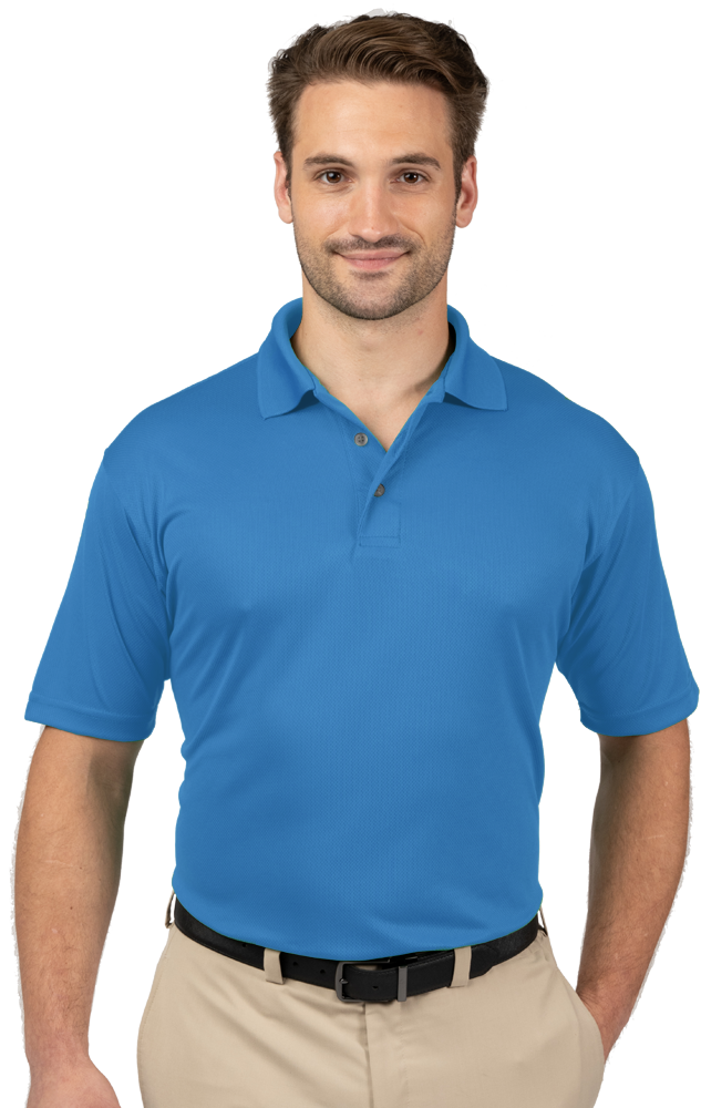 MENS SOLID WICKING POLO  -  TURQUOISE EXTRA SMALL SOLID