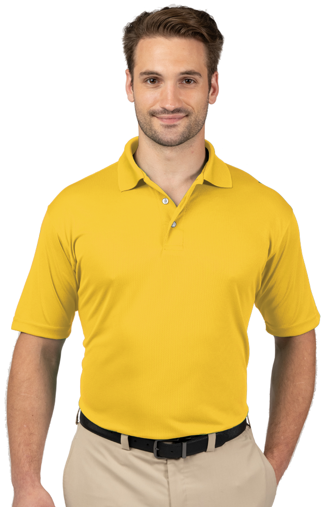 MENS SOLID WICKING POLO  -  YELLOW EXTRA SMALL SOLID