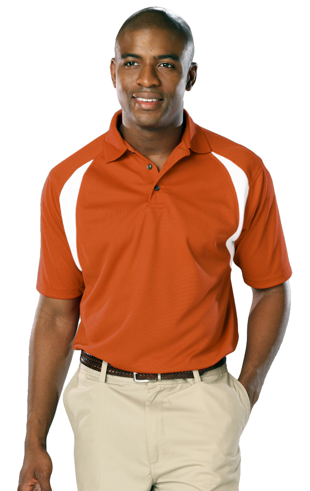 MENS WICKING CONTRAST INSERT  -  BURNT ORANGE 2 EXTRA LARGE TRIM WHITE