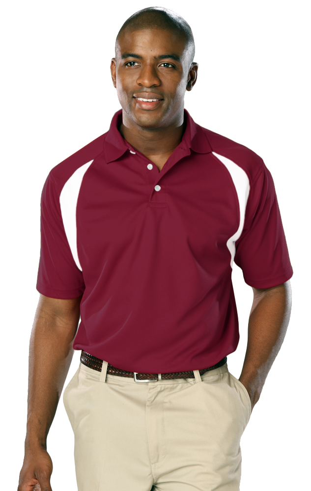 MENS WICKING CONTRAST INSERT  -  BURGUNDY 2 EXTRA LARGE TRIM WHITE