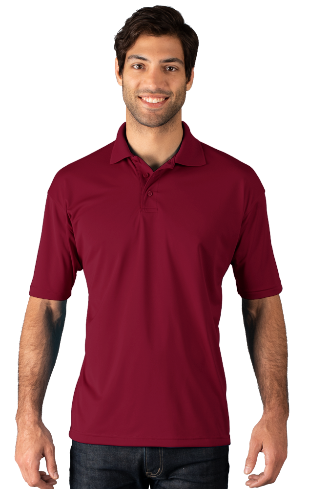 MENS WICKING SOLID SNAG RESIST POLO   -  BURGUNDY 2 EXTRA LARGE SOLID